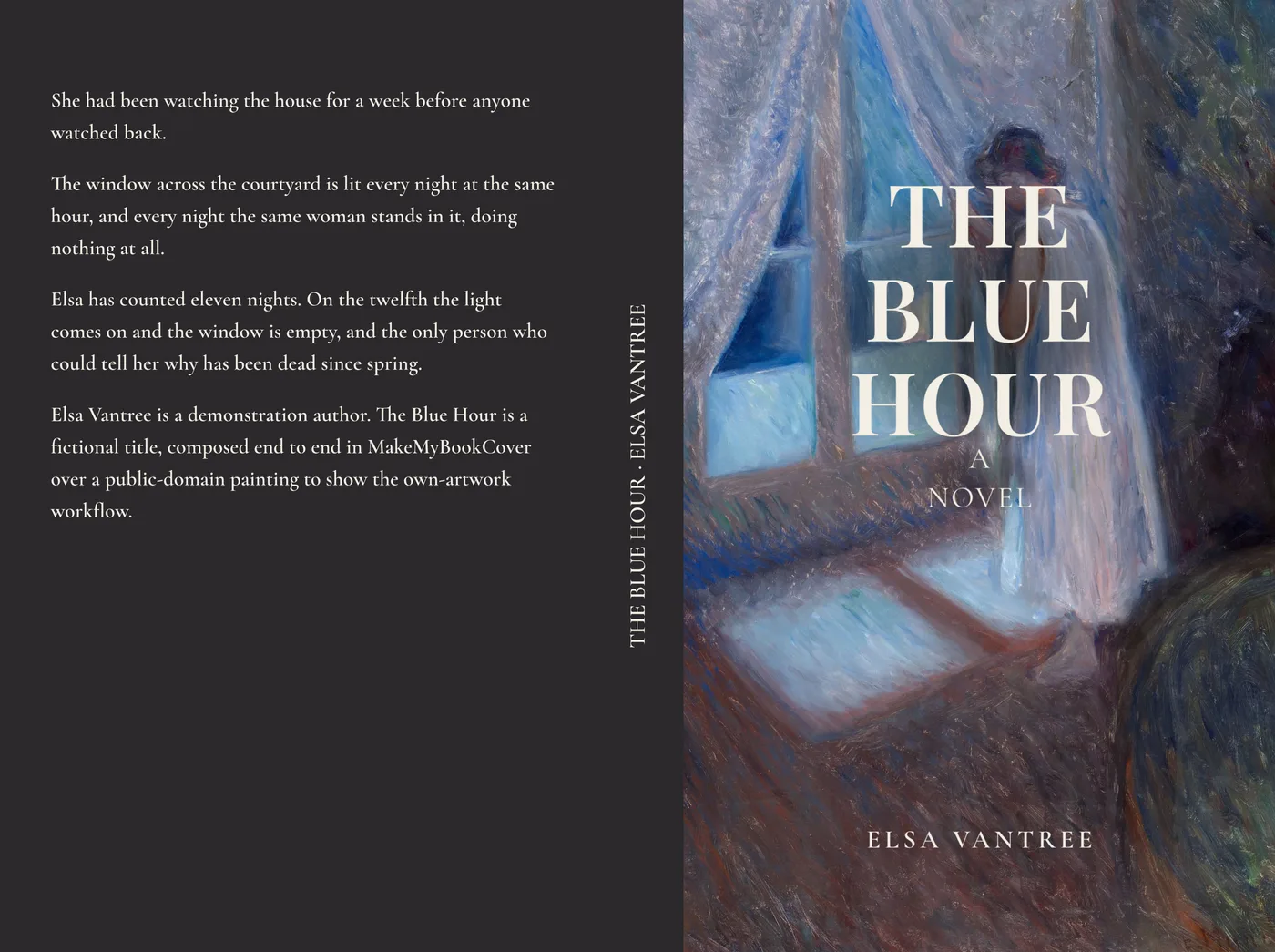 The full paperback wrap: back cover, spine and front